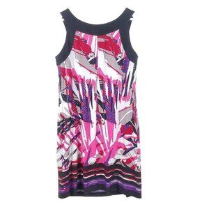 DRESSBARN Dress women's 10 Shift sleeveless pink white black Sequins Party‎ New